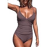 CUPSHE Women's One Piece Swimsuit Tummy Control V Neck Bathing Suits