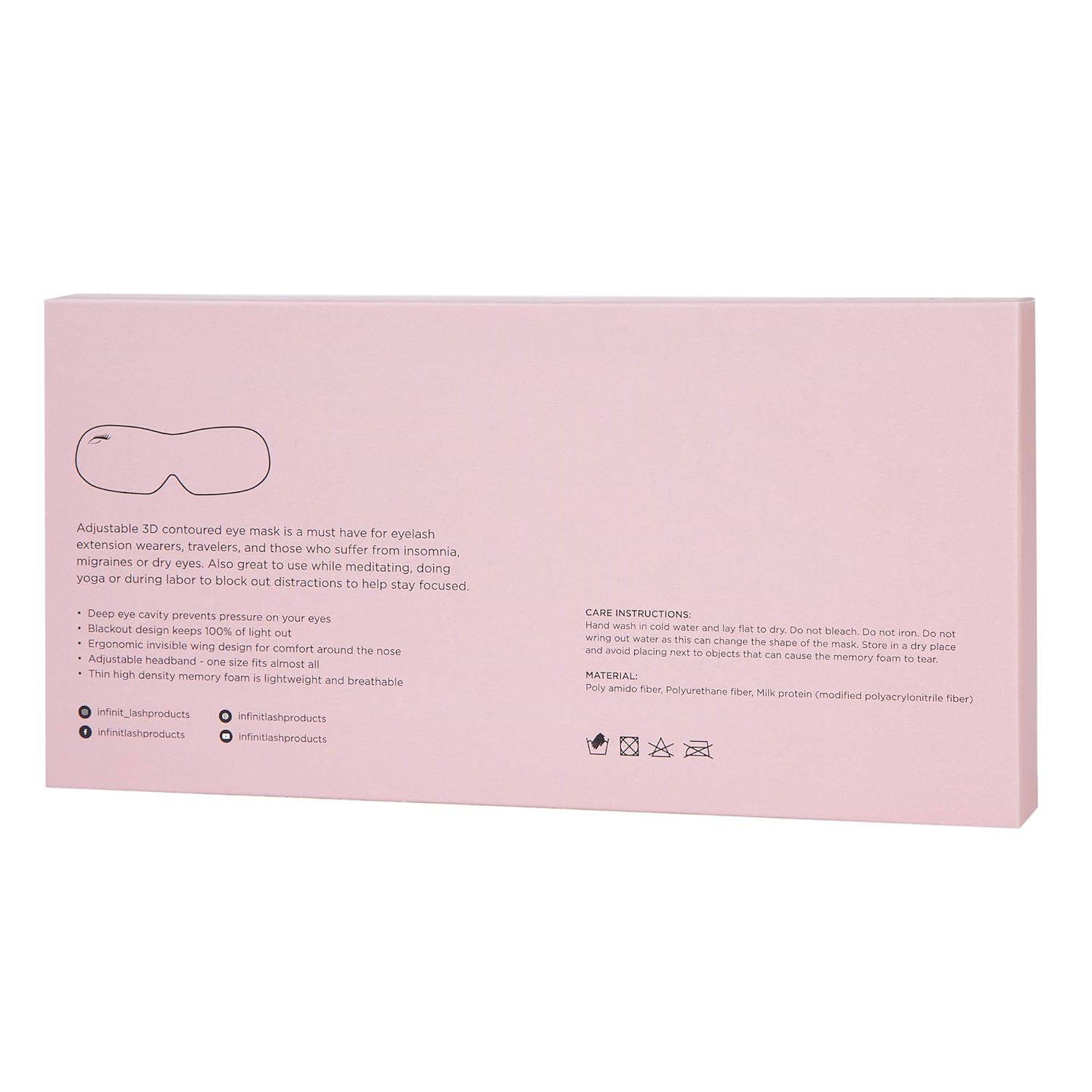 Eye Mask Designed for Eyelash Extensions, Form Fitting 3D Contoured Design, Lightweight & Soft Fabric with Adjustable Strap, No Pressure Eye Mask for Sleep & Travel (Pink): Health & Personal Care