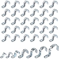 Swpeet 30Pcs 3/4"(20mm) Zinc Plated One Hole EMT Pipe Strap Kit, Pipe Straps U Bracket Tube Strap Pipe Clamp 1 Hole Snap On P