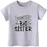 Habudda Big Sister Shirts for Girls Gifts Promoted to Big Sister Announcement Shirt Toddler 2-8T Short Sleeve Cotton T-Shirt
