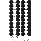 CHuangQi 20pcs Mouse Ears Headband, Solid Black