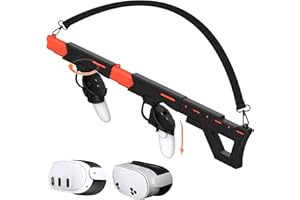 AIJUNCT Upgraded Gunstock for Quest 3S / Quest 3 Gun Stock for Quest 3, 3S, Rifle-Like or Dual-Pistol Handle VR Gun Stock Quest 3 Accessories (Pistol Black)