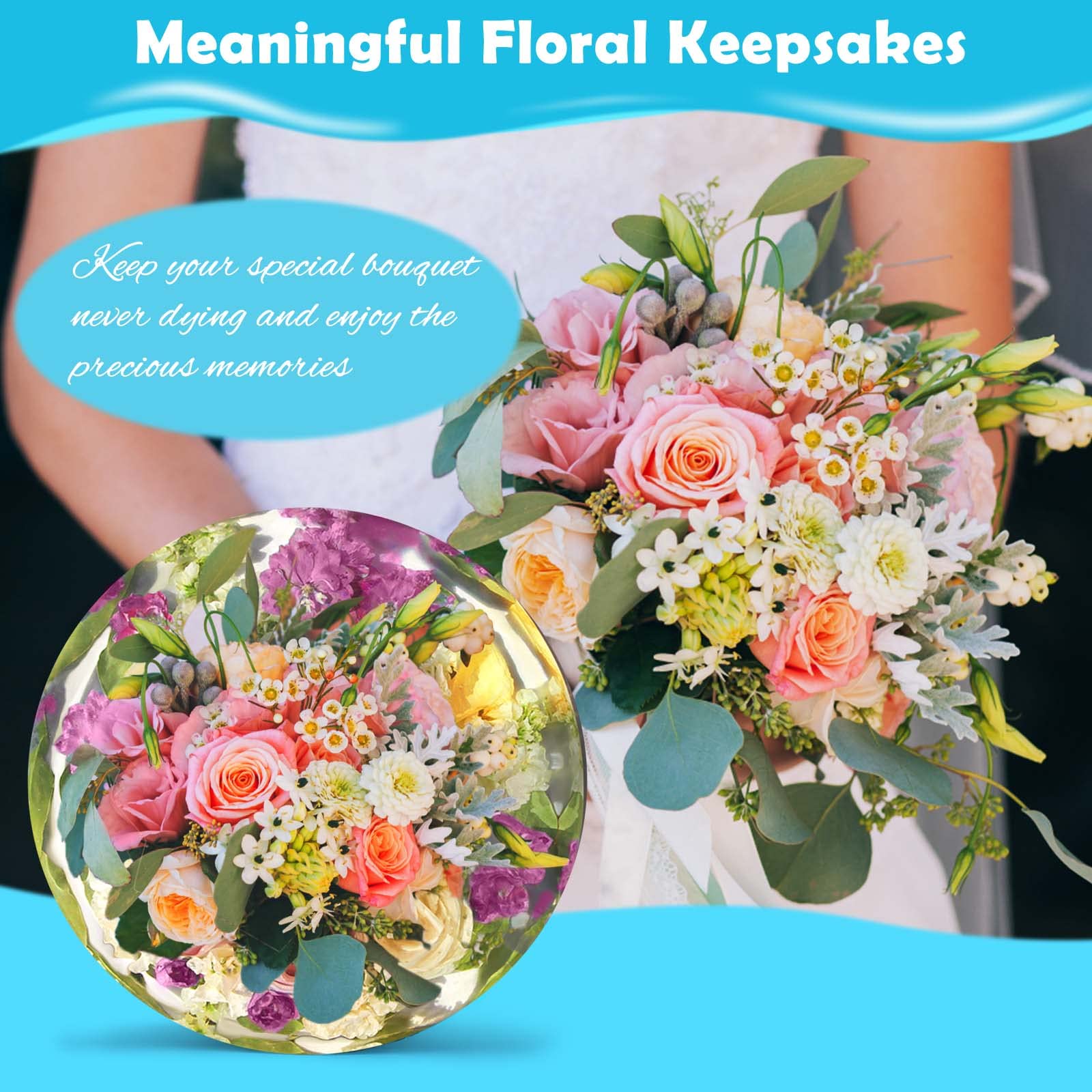 9 Inch Large Resin Molds, BABORUI Upgraded Round Silicone Molds for Resin Casting, Deep Circle Epoxy Resin Molds for Home Wall Decor, Desktop Decoration, Flowers Preservation