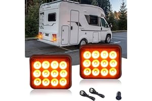 ADAURIS 2PCS Caution Lights, Rechargeable Strobe Lights,Wireless Trailer Lights, Beacon strobe light,Amber Flashing Warning Emergency beacon lights with Magnetic for Trucks Trailer Bus Tracto