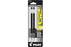 Pilot, G2 Gel Ink Refills, Fine Point 0.7 mm, Black, Pack of 2