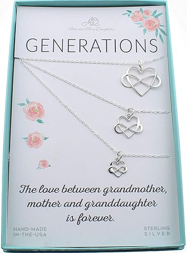 grandmother mother daughter necklace set