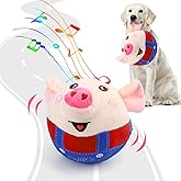 BABORUI Interactive Dog Toys Pig, Jumping Squeaky Dog Toys with Recording and Music Modes, Rechargeable Moving Dog Chew Toys for Small/Medium/Large Dogs to Keep Them Busy(Red Pig)