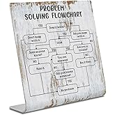 Problem Solving Flowchart Definition Plaque Desk Decor Office Shelf, Funny Work Colleague Gifts for Men Women Engineer, Accountant, Christmas Birthday Humorous Gift Idea for Boss XUV111