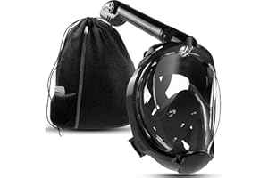 COZIA DESIGN Snorkel Mask - Full Face Snorkel Mask, 180° Panoramic View Scuba Mask, Anti Fog and Anti Leak Snorkeling Gear, Carrying Bag & Earplugs Included