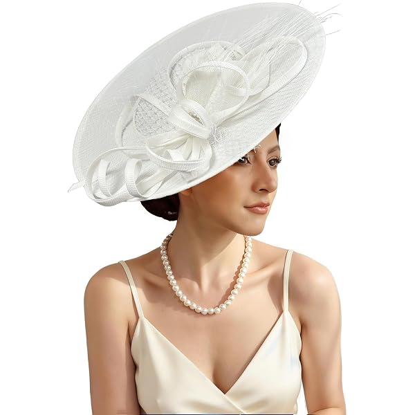 5PCS Fascinators Hat for Women Tea Party Mesh Ribbons 