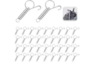 BEIBUNHN 40 PCS Spring Latch for Cages, Spring Door Latch for Rabbit, Wire Cage Clips Cat Small Hook, Rabbit Wire Clips, Dog Crate Lock, Pet Dog Cat Birds Parrot Squirrel Hook