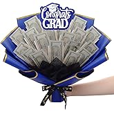 Pre Made Graduation Money Bouquet Money Flower Graduation Gift Class of 2026 Blue Fully Assembled Flower Bouquet with Congrats Grad Card Ready to Gift for Middle High School College Women Men
