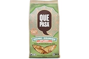 Que Pasa Organic Thin & Crispy Twist of Lime Tortilla Chips, 300 g (Pack of 1), Gluten Free, Non-GMO, by Nature's Path