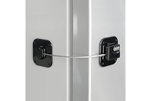 Refrigerator Lock, Heavy Duty Fridge Lock, Combination Lock for Refrigerator Cabinets, Drawers, Safety Lock, Easy Install No 