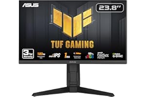 ASUS TUF Gaming 24” (23.8” viewable) 1080P Monitor (VG249QL3A) - Full HD, 180Hz, 1ms, Fast IPS, ELMB, FreeSync Premium, G-SYNC Compatible, Speakers, DisplayPort, Height Adjustable, 3 Year Warranty