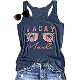 Vacay Mode Tank Top Women Summer Beach Tanks Hawaii Vacation Shirt Loose Sleeveless Casual Tee Top