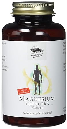 Magnesium 400 Supra • 400 mg reines Magnesium • hochdosiert • 120 Kapseln (4 Monatsvorrat) • OHNE Magnesiumstearat • Deutsche