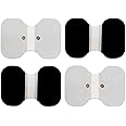 LotFancy TENS Unit Pads 4.3” X 6”, 4Pcs Snap Electrode Pads Large, Butterfly Shape, Reusable, Self-Adhesive