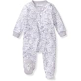 Burt's Bees Baby Girls' Organic Cotton Sleep and Play Footed Pajamas
