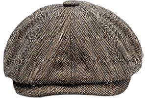 GLONCHX Mens Newsboy Herringbone Flat Cap, Beret Driving Paperboy Hats,Gatsby Ivy Irish Cap