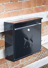 Burg-Wachter MB02BK Black Post Box Wall Mounted Galvanised Steel Lockable view 7