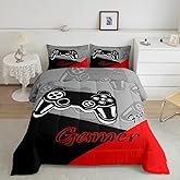 Feelyou Gamer Comforter Set for Boys Teens Gaming Bedding Set Video Game Contoller Home Decor for Kids Down Alternative Comforter Queen Size 3 Pieces 1 Comforter with 2 Pillowcases