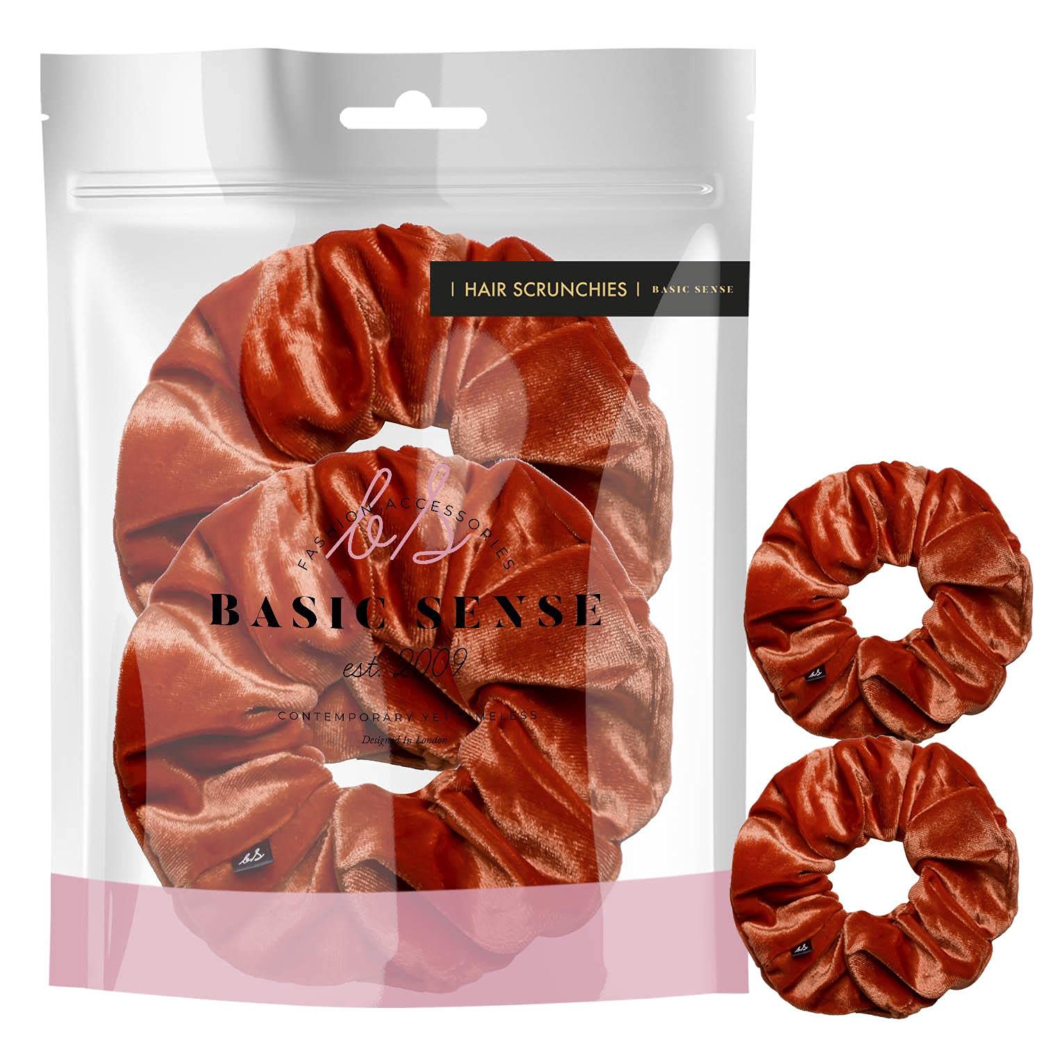 Velvel Scrunchie, Orange 2pcs