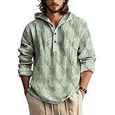Mens Hooded Floral Button Down Shirt Long Sleeve Lightweight Relaxed Fit Nature Inspired Top for Spring