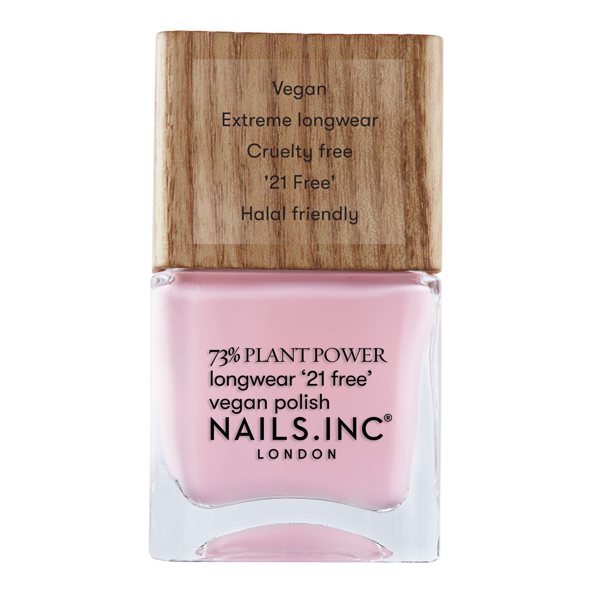 Nails.INC 73% Plant Power Nail Polish, Long Lasting Nail Color Lasts Up to 10 Days, Quick Drying, Cruelty Free, Vegan, 21 Free Formula, Everyday Self-Care, (14ml)
