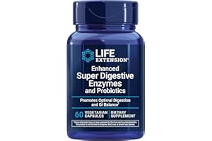 Life Extension Enhanced Super Digestive Enzymes and Probiotics – B. coagulans Probiotic, 10 Digestive Enzymes – Supports Digestion, Comfort & GI Balance – Non-GMO, Vegetarian – 60 Capsules