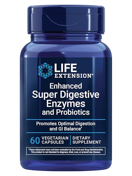 LIFE EXTENSION ENHANCED SUPER DIGESTIVE ENZYMES AND PROBIOTICS – B. COAGULANS PROBIOTIC, 10 DIGESTIVE ENZYMES – SUPPORTS DIGESTION, COMFORT & GI BALANCE – NON-GMO, VEGETARIAN – 60 CAPSULES