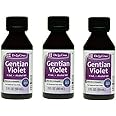 De la Cruz Gentian Violet - Violeta de Genciana - Tincture of Violet 1% First Aid Antiseptic, 2 FL OZ (3 Bottles)
