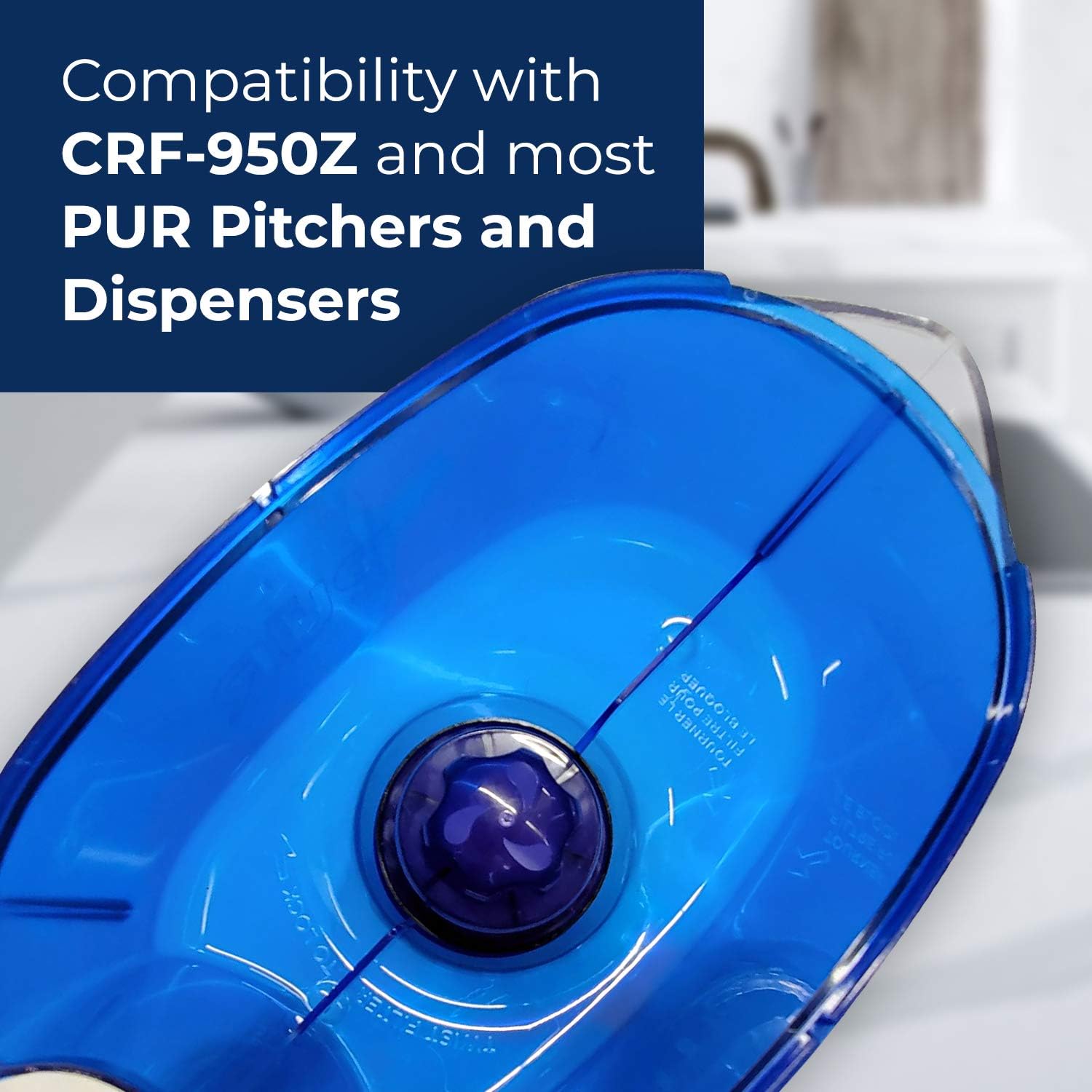 PURELINE CRF-950Z Pitcher and Dispenser Replacement Filters with Advance Filtration. Compatible with PUR CRF950Z and All PUR Pitchers and Dispensers. (4 Pack): Home & Kitchen
