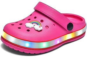 GULAKY Kids Clogs Sandals Girls Light up Toddler Water Shoes Boys Cute Garden Slides Summer Lightweight Slip On Outdoor Indoo