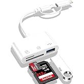 USB C SD Card Reader for iPhone 18 17 17e Pro Max 16e 16 15, Camera Adapter | Digital Camera Adaptor for Apple, 3 in 1 Sd Converter to i Phone, Memory Micro Camera Card Viewer USB-C &amp; Lightning Connector