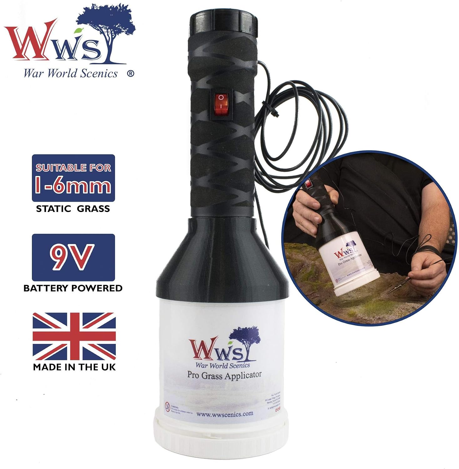 thumbnail image 2 of WWS Pro Grass Box Static Grass Applicator – For Railway Modelling & Wargaming 2 of 5