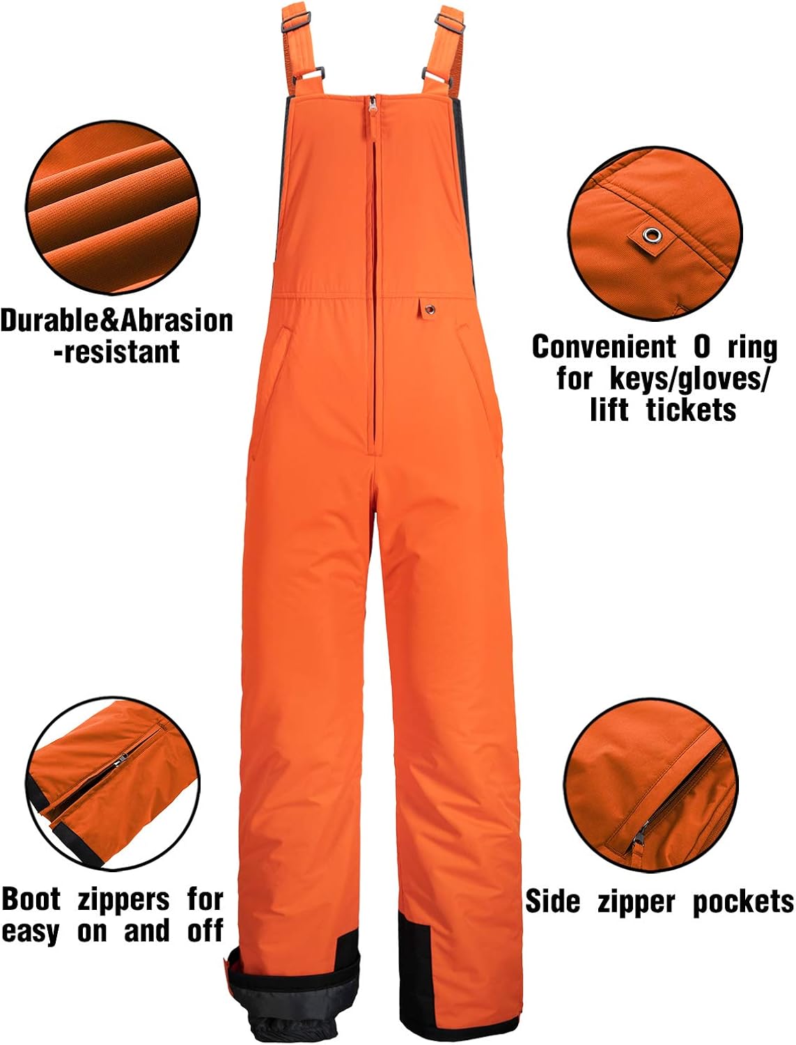 GEMYSE Men's Insulated Waterproof Ski Bib Overalls Winter Snowboarding Pants: Clothing