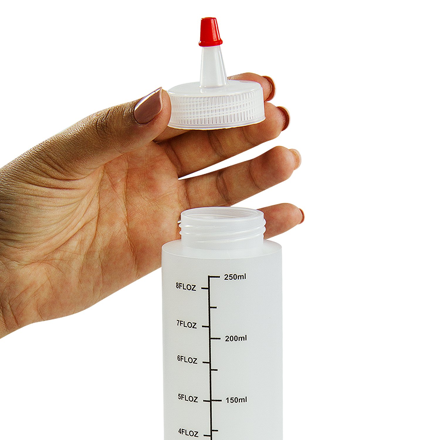 Houseables Squirt Bottle, Condiment Squeeze Container, 8 Oz (240 ml), 6