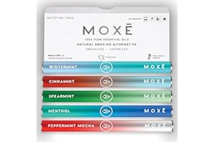 MOXE Natural Variety 5 Pack | Non-Electric Air Inhalers - Oral Fixation | Aromatherapy Scents for Relaxation & Focus | Menthol, Cinnamint, Peppermint Mocha, Wintermint