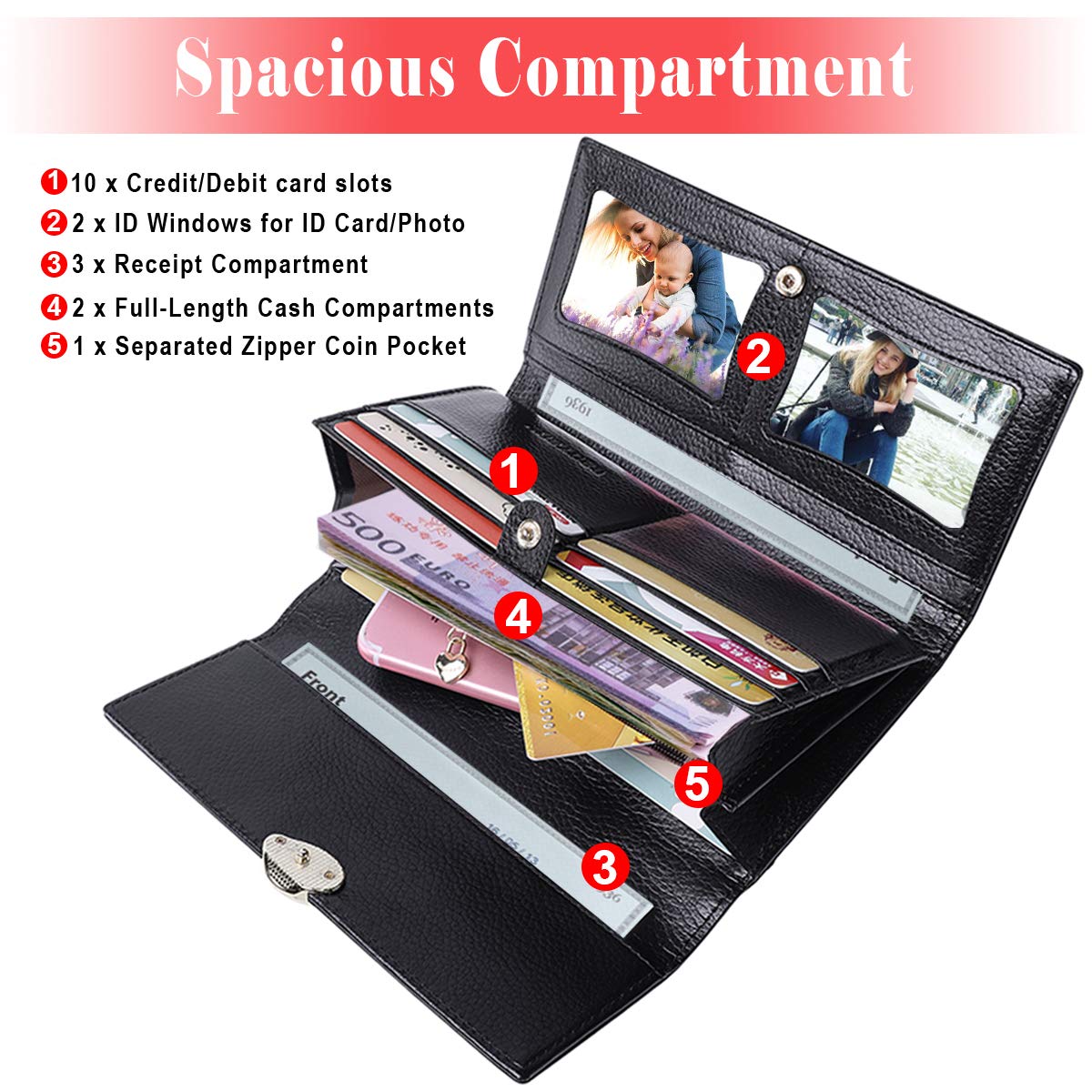 Portafoglio Donna Coveri Borsellino Verra Pelle Con Doppia Zip - Foto 11