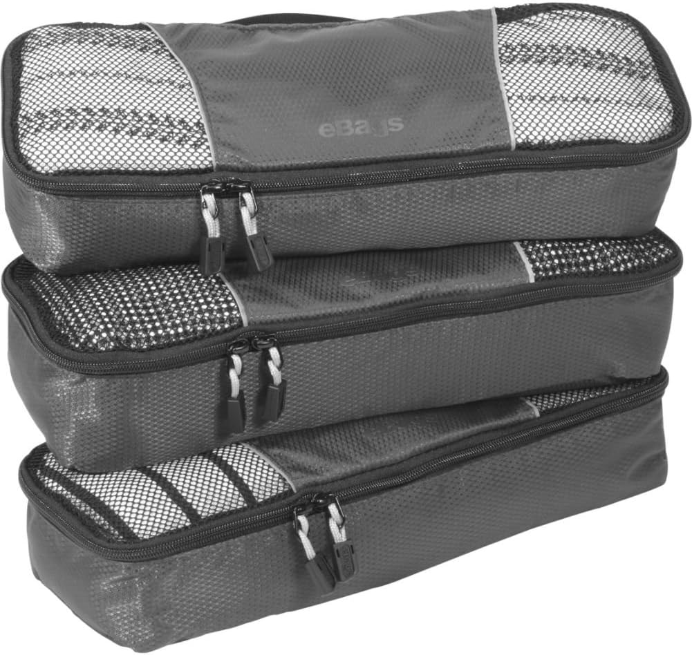 eBags Slim Packing Cubes - 3pc Set (Titanium)