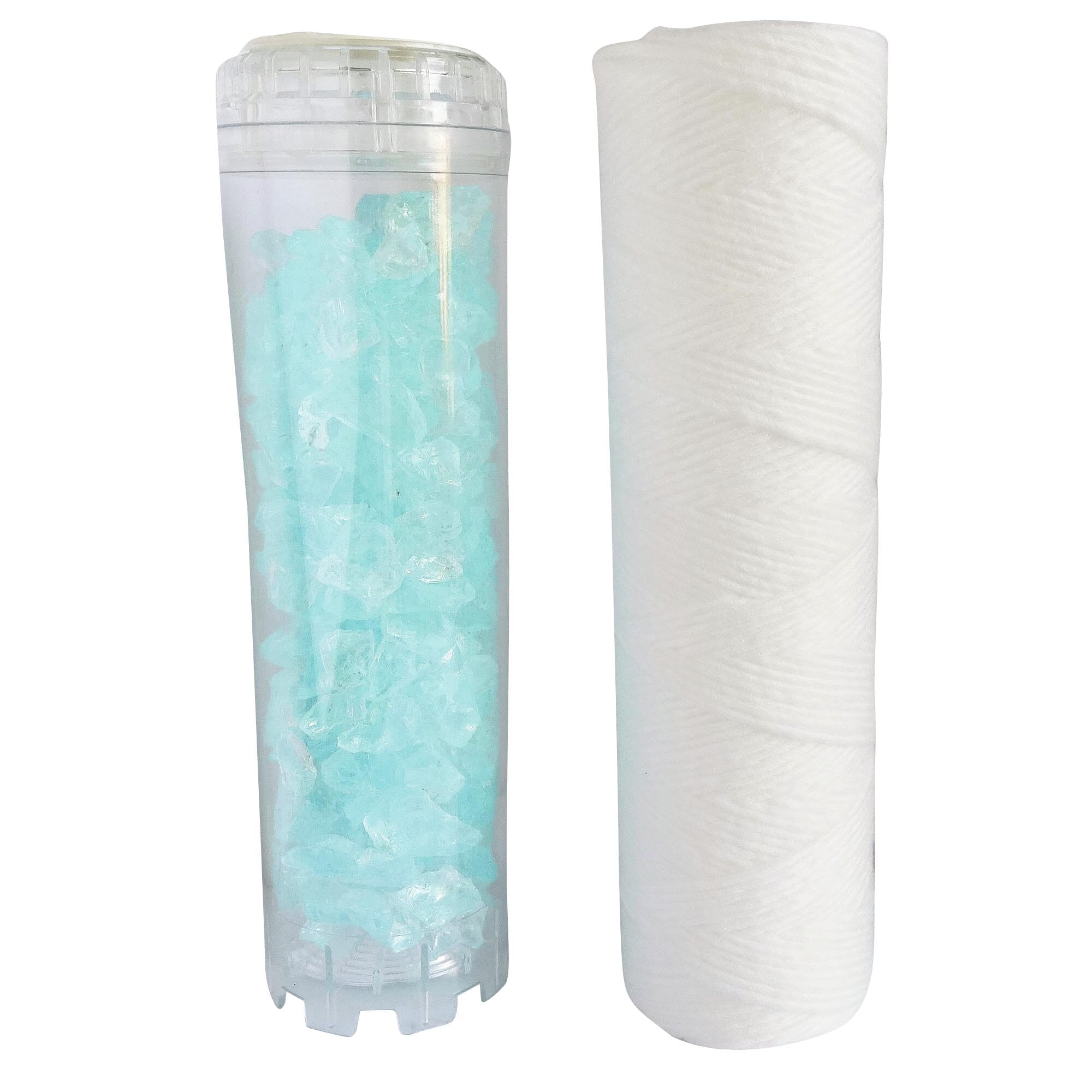 AQUAWATER 105010 Kit Performance-Lot de 2 Cartouches (1 Filtration + 1 anticalc/Corr)-Durée 12m, Plumbing Fixture, Grey