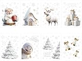 LOKIPA 8 Sheets Christmas Window Stickers PVC White Winter Decor view 4
