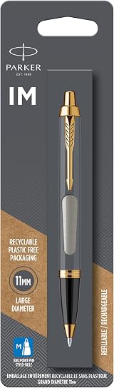 Parker IM Ballpoint Pen Brushed Metal Medium Blue Ink Refill