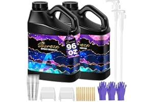 Bsrezn Epoxy Resin Kit - 96 oz with Pumps, 1:1 Mix Ratio, Crystal Clear, Bubble-Free, High Gloss Finish for Coating, Casting, Art, Jewelry, and DIY Projects (48 oz x 2)
