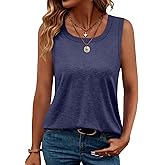 TICTICMIMI Women's Square Neck Sleeveless Shirts Casual Summer Tank Tops