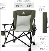 Ever Advanced Oversized Camping Chair 230kg Heavy Duty Wide Foldable Green view 8
