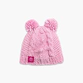 Turtle Fur Kids Girls Fluff Balls Double Pom Knit Beanie