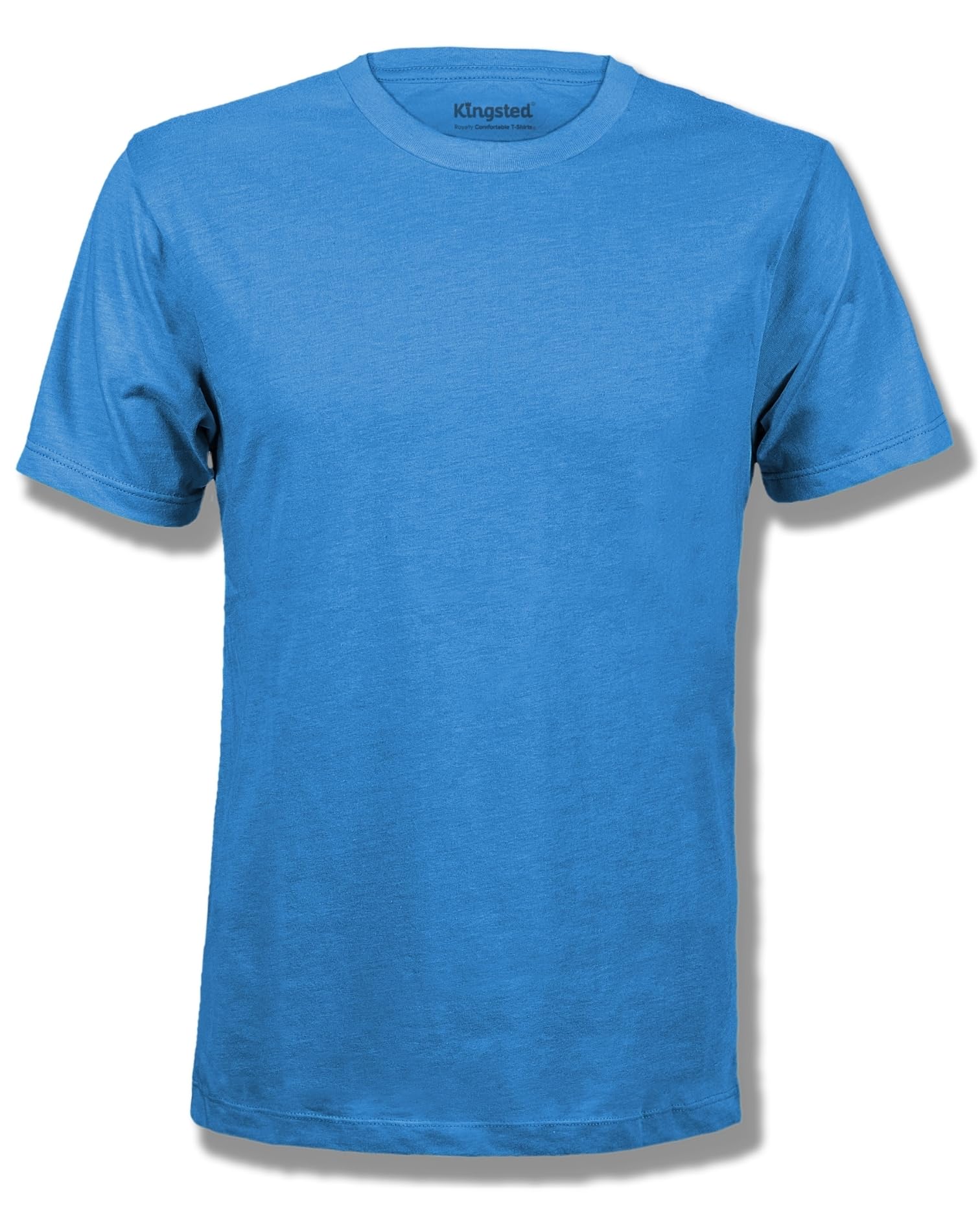 Photo 1 of Kingsted Royal Blue T-Shirts for Men - Royally Comfortable - Super Soft Cotton Blend - Short Sleeve Tagless Crewneck (Single, Royal Blue, XX-Large)