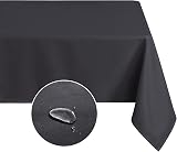 Deconovo Oxford Tablecloth 130x130 cm Dark Grey Water Resistant view 9